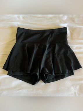 Cute and Stylish Textured Black Skirted Bikini Bottom